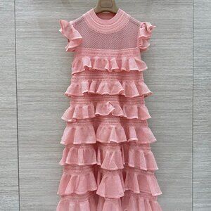 Zimmermann lace ruffled cake dress